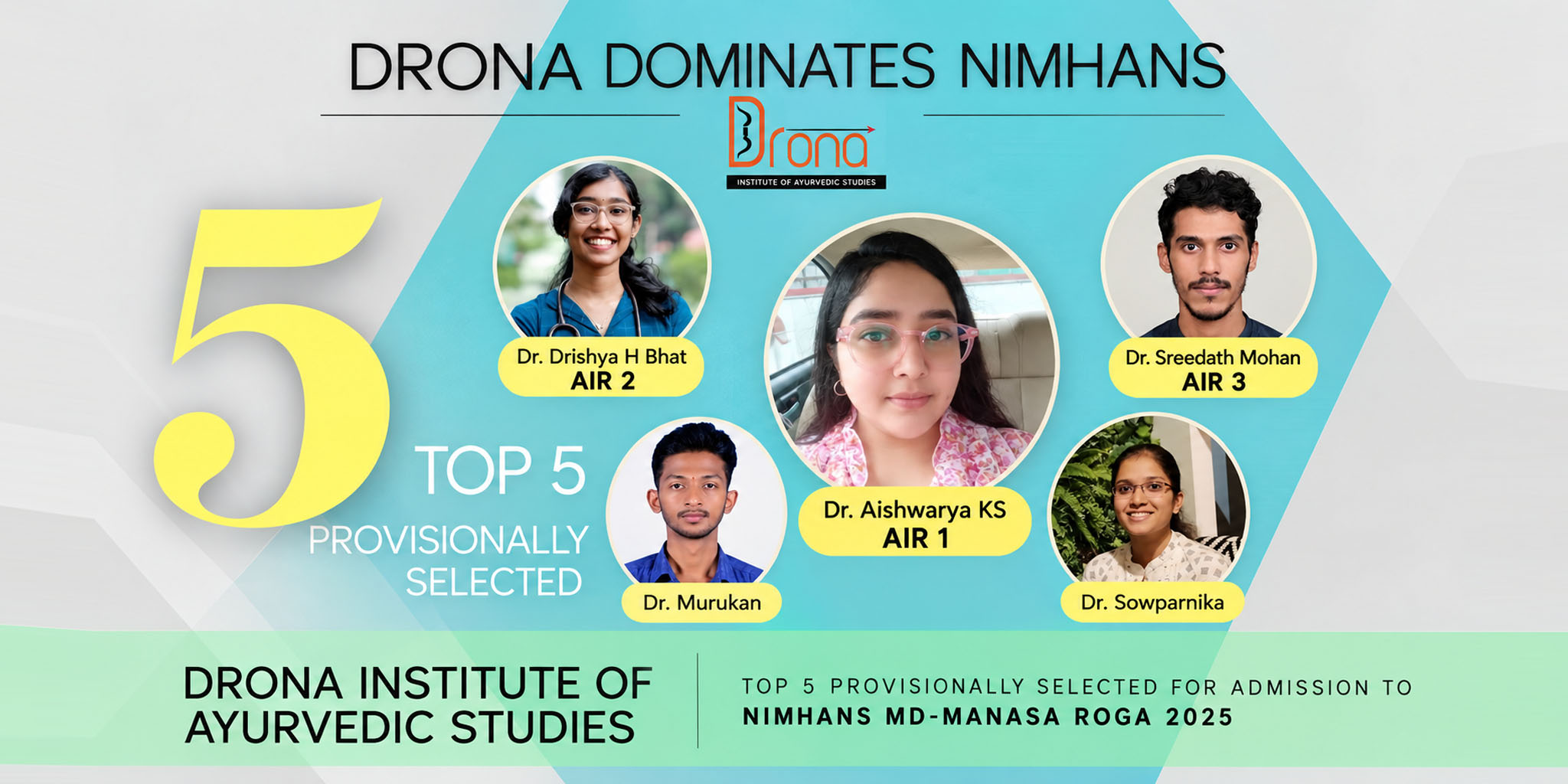 Dr Aishwarya KS NIMHANS MD AIR - 1st rank